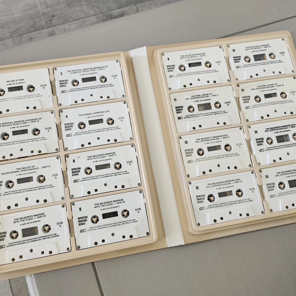 Vintage Rare Dr. Ed Murphy Spiritual Warfare Cassette Tape Set Set Of 16.